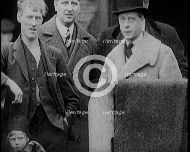 Prince Edward, Prince of Wales Inspecting Working Class Homes in the North of England, 1929. Creator: British Pathe Ltd.