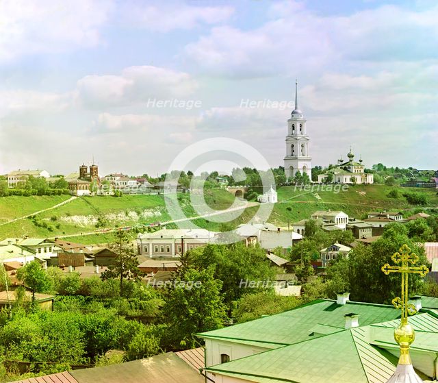 Prince Fedor's side [of the city] from the bell tower of the Cathedral of the Transfigur..., 1910. Creator: Sergey Mikhaylovich Prokudin-Gorsky.