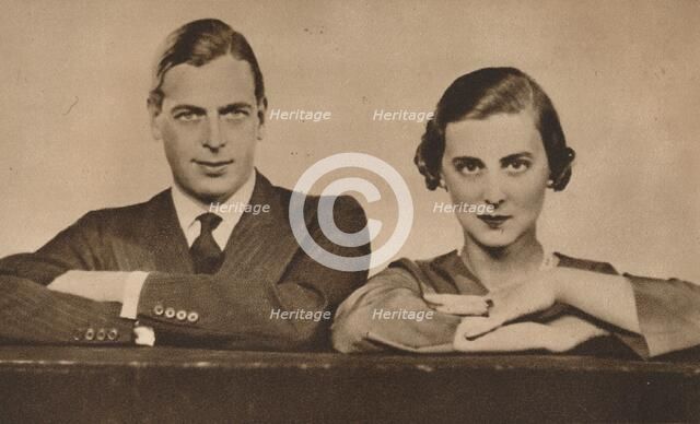 Prince George and Princess Marina, who became engaged on 28 August, 1934 (1935). Artist: Unknown.