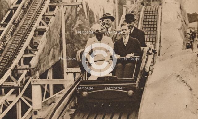 Prince George and Princess Mary at the opening of Earls Court Exhibition, London, 1913 (1935).  Artist: Unknown.
