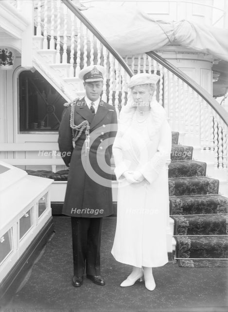 Prince George and Queen Mary aboard 'HMY Victoria and Albert', c1933. Creator: Kirk & Sons of Cowes.