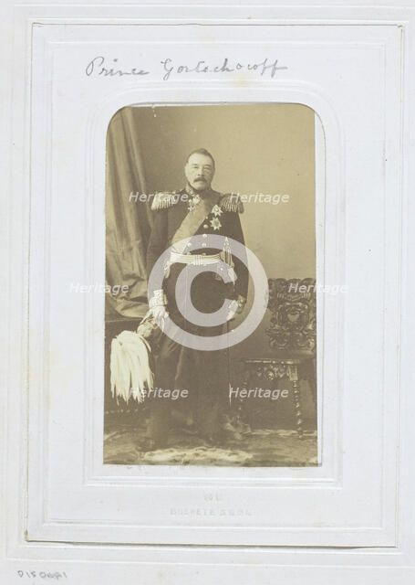 Prince Gortschakoff, 1860-69. Creator: André-Adolphe-Eugène Disdéri.