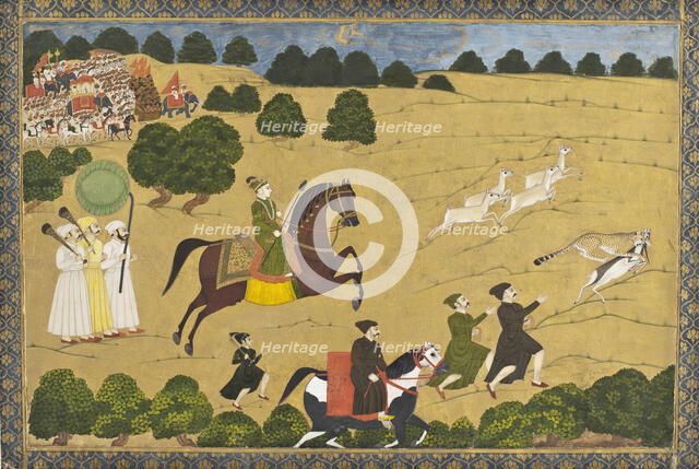 Prince Hunting with Cheetah, 1764 or earlier. Creator: Unknown.