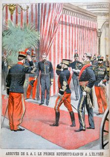 Prince Kotohito Kan in arriving at the Élysée Palace, Paris, 1900