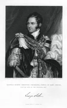 Prince Leopold of Saxe-Coburg-Saalfeld, 1831.Artist: J Thomson