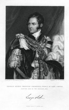 Prince Leopold of Saxe-Coburg-Saalfeld, 1831.Artist: J Thomson
