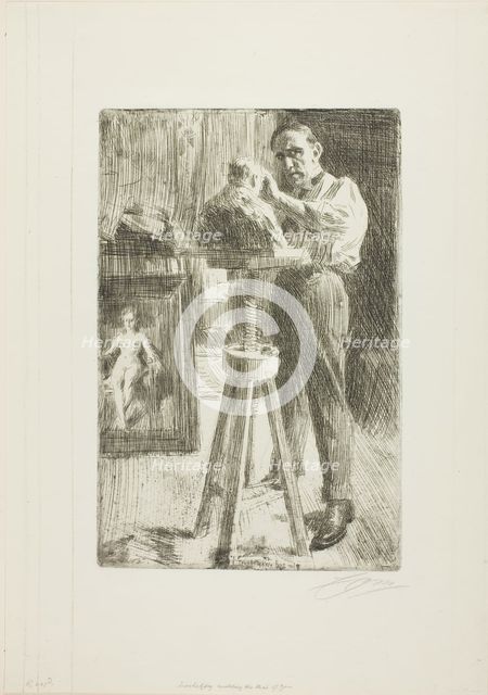 Prince Paul Troubetzkoy I (Whole length), 1908. Creator: Anders Leonard Zorn.
