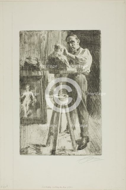 Prince Paul Troubetzkoy I (Whole length), 1908. Creator: Anders Leonard Zorn.