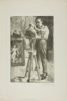 Prince Paul Troubetzkoy I (Whole length), 1908. Creator: Anders Leonard Zorn