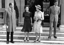 Prince Philip, the Duchess of Windsor, Queen Elizabeth II and Prince Charles, c1960s. Creator: Unknown