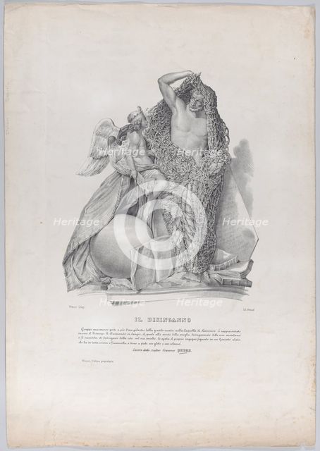 Prince Raimondo di Sangro disentangling himself from the net of worldly cares with ..., ca. 1840-50. Creator: Francesco Wenzel.