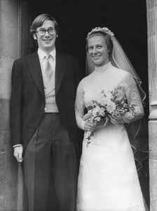 Prince Richard and his Danish bride seen after the wedding ceremony, 8th July 1972