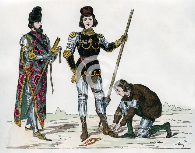 Prince, squire and valet, 15th century (1882-1884). Artist: Unknown