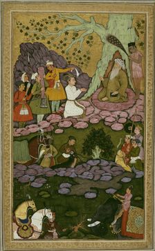 Prince Visiting an Ascetic during a Hunt, 1625/50. Creator: Unknown