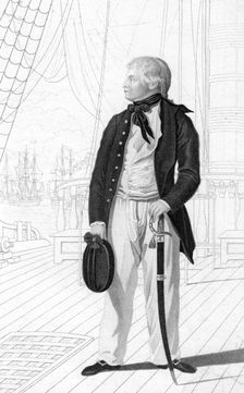 Prince William Henry as a midshipman on board the Prince George (1831).Artist: R Page