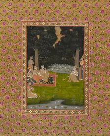 Princely ascetic in the forest visited by ladies, c. 1760. Creator: Unknown