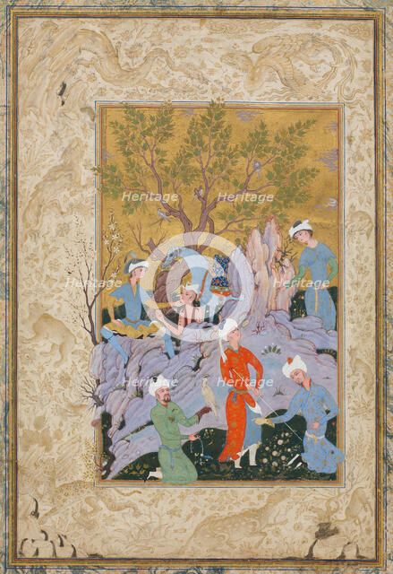 Princely Hawking Party, ca. 1570. Creator: Attributed to Mirza 'Ali.