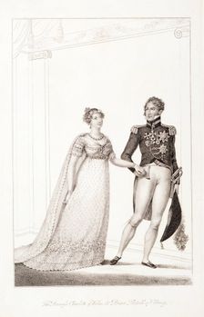 Princess Charlotte and Prince Leopold after their wedding on 2nd May, 1816