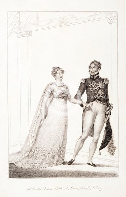 Princess Charlotte and Prince Leopold after their wedding on 2nd May, 1816. Artist: Unknown