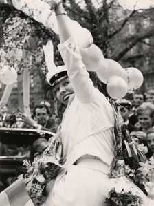 Princess Christina of Sweden celebrates passing her A-levels, 1963. Creator: Unknown