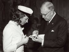 Princess Christina of Sweden celebrates passing her A-levels, 1963. Creator: Unknown