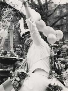 Princess Christina of Sweden celebrates passing her A-levels, 1963