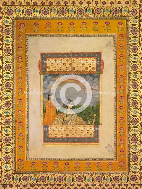 Princess and attendant in trompe l’oeil window, c. 1765. Creator: Aqil Khan (Indian, active mid-1700s).
