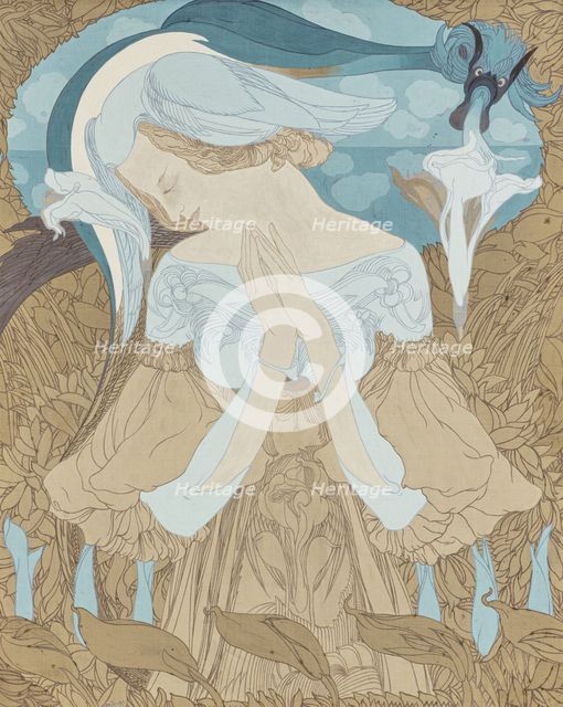 Princess and dragon, 1896. Creator: Georges de Feure.