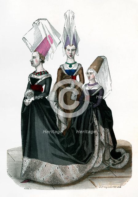 Princess and ladies in waiting, 1470 (1882-1884).Artist: Gautier