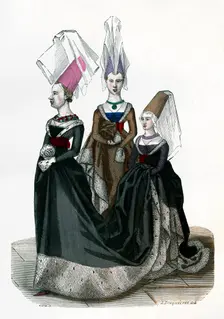 Princess and ladies in waiting, 1470 (1882-1884).Artist: Gautier