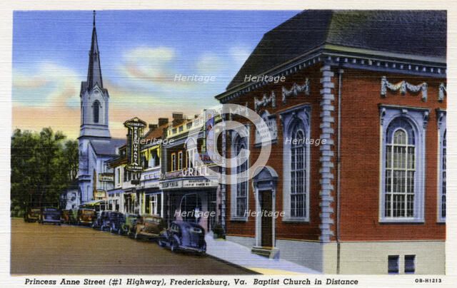 Princess Anne Street, Fredricksburg, Virginia, USA, 1940. Artist: Unknown