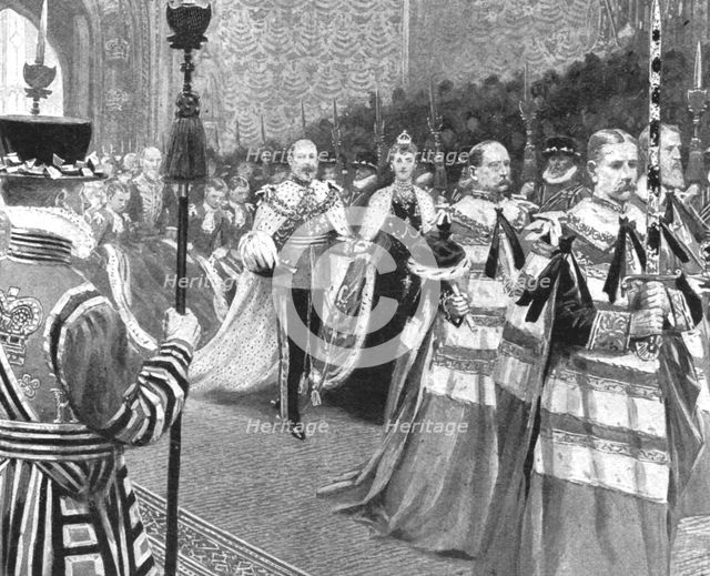 'Princess Alexandra...at the opening of King Edward VII's First Parliament, 1901'.  Creator: Unknown.