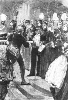 Princess Alexandra at the Opening of the Royal College of Music, May 2, 1894 (1901). Creator: Unknown