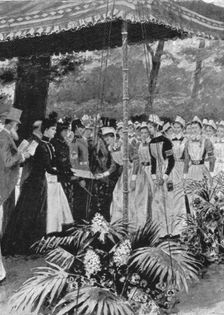 Princess Alexandra Presenting Certificates to Nurses at Marlborough House, July 21, 1899 (1901). Creator: Unknown