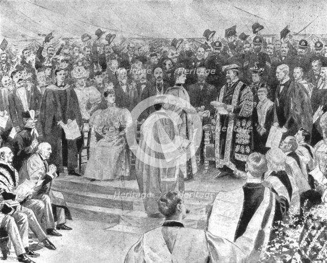 'Princess Alexandra receiving the Degree of Doctor of Music...1896', (1901).  Creator: Unknown.