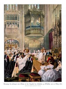 Princess Alexandra's and Prince Edward's wedding, St Georges Chapel at Windsor, (10th March 1863), 1Artist: Robert Dudley