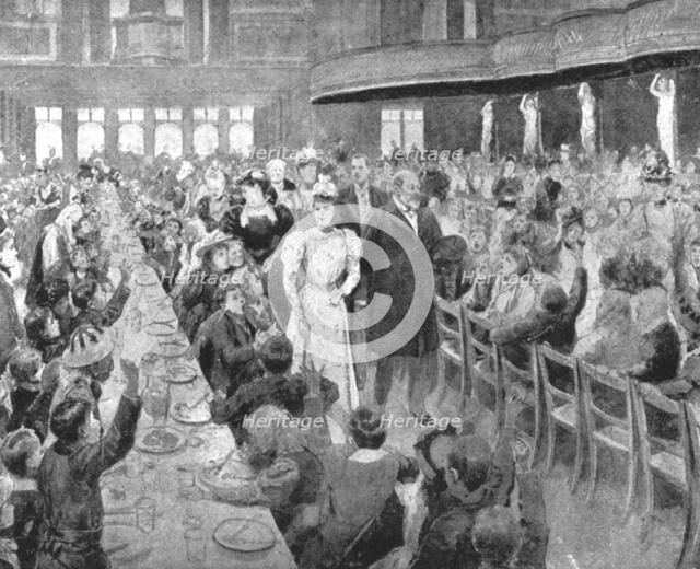 'Princess Alexandra...attending one of her dinners for poor children...', c1897, (1901).  Creator: Unknown.