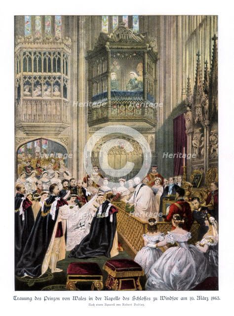 Princess Alexandra's and Prince Edward's wedding, St Georges Chapel at Windsor, (10th March 1863), 1Artist: Robert Dudley