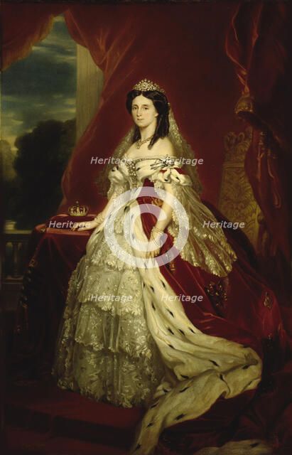 Princess Augusta of Saxe-Weimar-Eisenach (1811-1890), Queen of Prussia, ca 1859. Creator: Winterhalter, Franz Xaver, School of  .