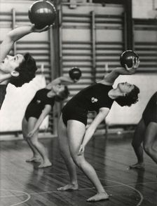 Princess Birgitta of Sweden in a show at the National Gymnastic Institute, 1958
