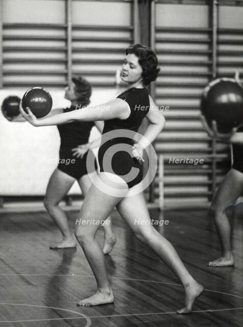 Princess Birgitta of Sweden in a show at the National Gymnastic Institute, 1958. Artist: Unknown