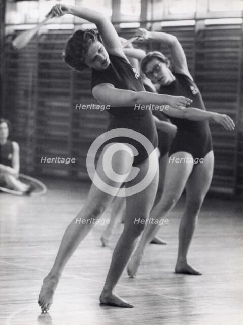 Princess Birgitta of Sweden in a show at the National Gymnastic Institute, 1958. Artist: Unknown