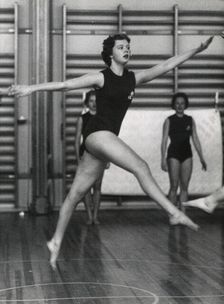 Princess Birgitta of Sweden in a show at the National Gymnastic Institute, 1958