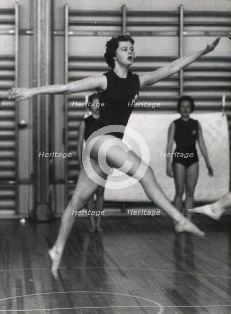 Princess Birgitta of Sweden in a show at the National Gymnastic Institute, 1958. Artist: Unknown