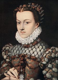 Princess Elizabeth of Austria c1571 (1910).Artist: Francois Clouet