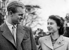 Princess Elizabeth and the Duke of Edinburgh, Broadlands, Romsey, Hampshire, 1947. Creator: Unknown