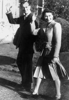 Princess Elizabeth and the Prince Philip, Romsey, Hampshire, 1947. Creator: Unknown