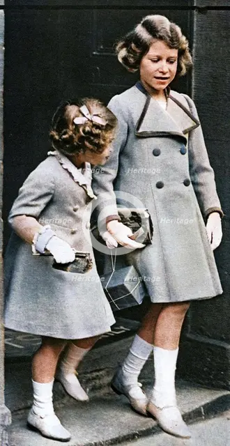 Princess Elizabeth and her sister, c1936. Creator: Unknown.