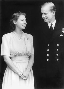 Princess Elizabeth and Prince Philip announce their engagement, 1947. Creator: Unknown
