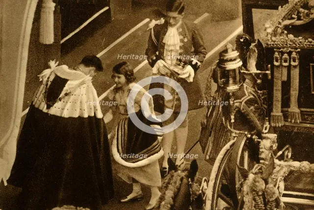 'Princess Elizabeth Arriving at Westminster Abbey', 1937. Creator: Photochrom Co Ltd of London.